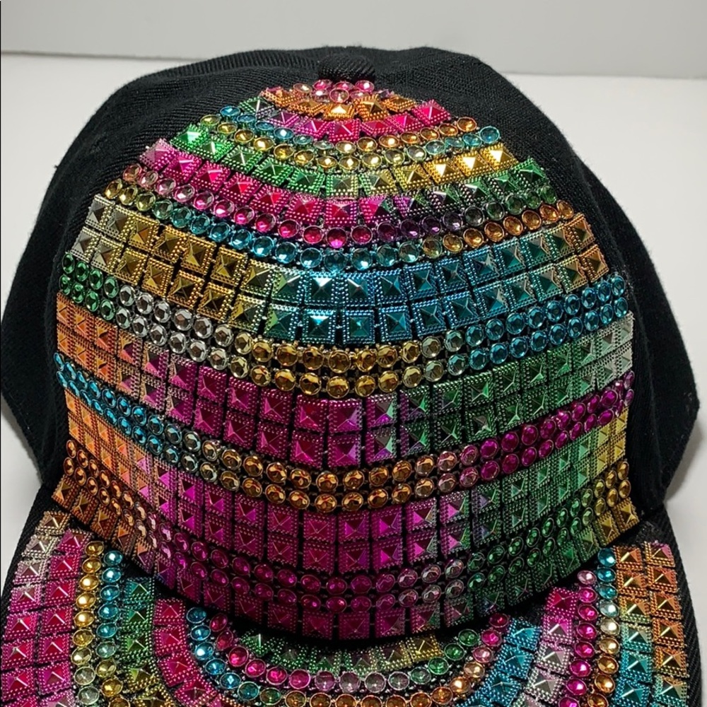 Black Snapback With Multi-Colored Studs - image 5